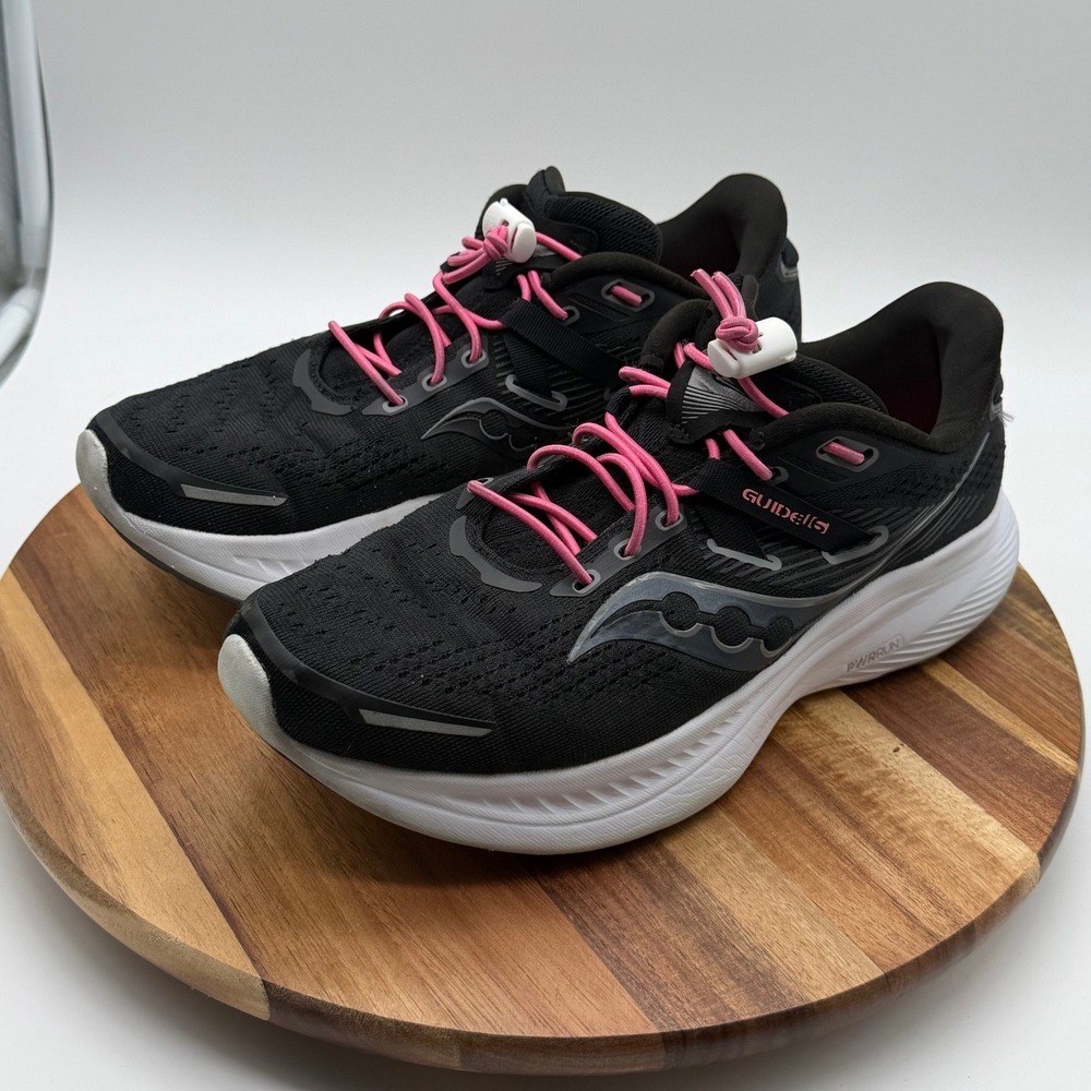 Saucony Guide 15 Women's Size 8 Running Shoes Black Pink Sneakers  0766